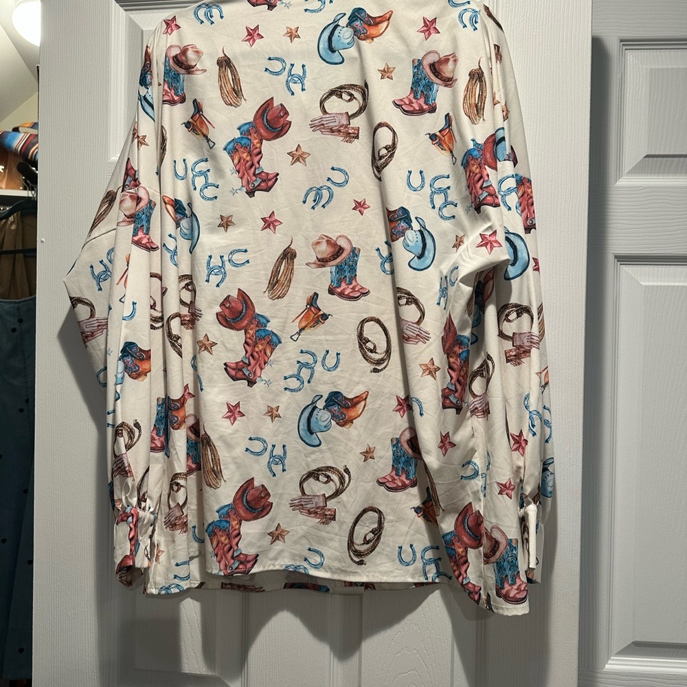 Western Themed Button-Up Shirt